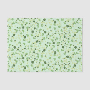 Papel De Seda Treboles de Cuatro Hojas Verdes Día de San Patrici