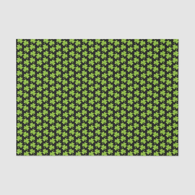 Papel De Seda Tréboles ligeros negro (Anverso)