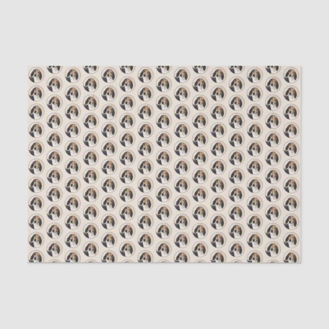 Papel De Seda Treeing Walker Coonhound Painting - Arte original (Anverso)