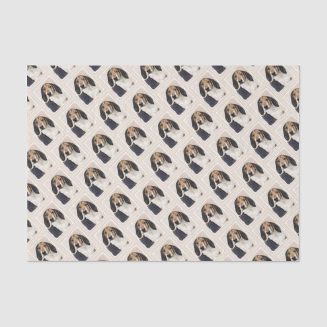 Papel De Seda Treeing Walker Coonhound Painting - Arte original (Anverso)
