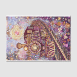 Papel De Seda Tren caprichoso Steampunk, Mosaico DH5L Decoupage