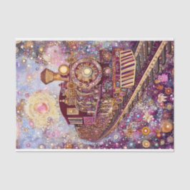 Papel De Seda Tren caprichoso Steampunk, Mosaico DH5R Decoupage