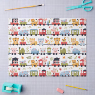 Papel De Seda Tren de animales bebé