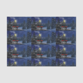 Papel De Seda Tren de Navidad en la nieve