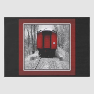 Papel De Seda Tren de vapor victoriano rojo de Caboose