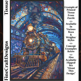 Papel De Seda Tren Mágico Steampunk de Falso Mosaico Decoupage 0