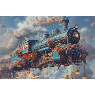 Papel De Seda Tren volador vintage celestial de baja temperatura