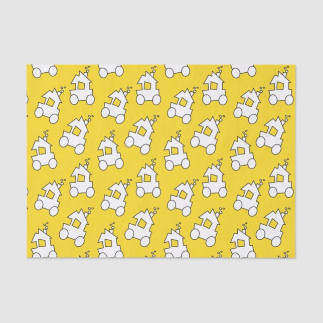 Papel De Seda Trenes en amarillo (Anverso)