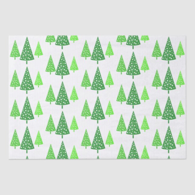 Papel De Seda Tres acuarelas verdes de polka (Anverso)