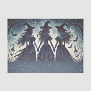Papel De Seda Tres Brujas en la Fiesta de Halloween Nocturna y E