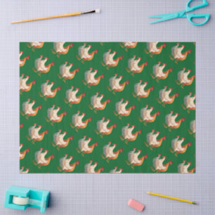 Papel De Seda Tres gallinas francesas retro recorte de mediados 