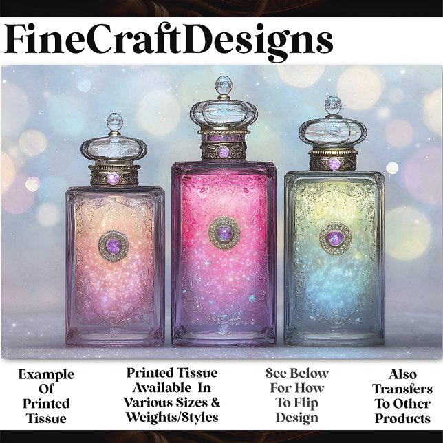 Papel De Seda Tres Hermosas Botellas Perfumes AF6 Decoupage (Subido por el creador)