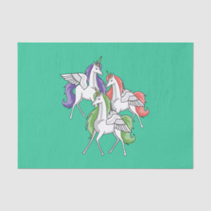 Papel De Seda Tres unicornios hermosos