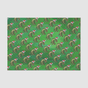 Papel De Seda TRex en Santa Hat en Green