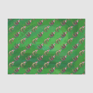 Papel De Seda TRex en Santa Hat en Green