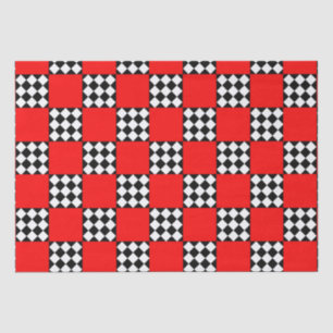 Papel De Seda Triángulo cuadrado geométrico rojo negro blanco
