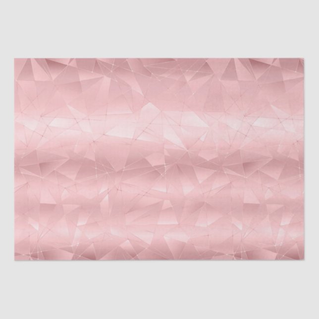 Papel De Seda Triángulo geométrico rosa Glam Bling Trendy Stylis (Anverso)