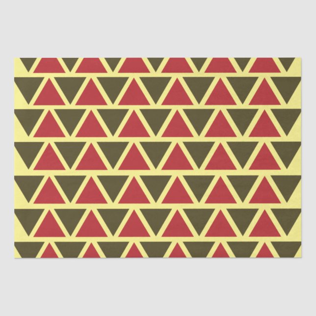 Papel De Seda Triángulo Geométrico Verde Rojo  (Anverso)