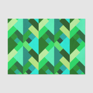 Papel De Seda Triángulos abstractos modernos, verde esmeralda y 