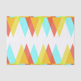 Papel De Seda Triángulos amarillos, rojos y azules cadetes