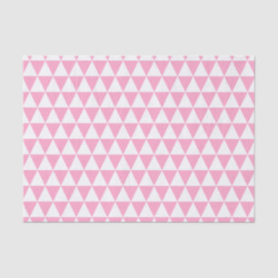 Papel De Seda Triángulos Blancos y Rosa Clavel