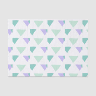 Papel De Seda Triángulos de acuarela | Verde y Púrpura
