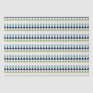 Papel De Seda Triángulos de Neptune, Seashell, Green y Navy