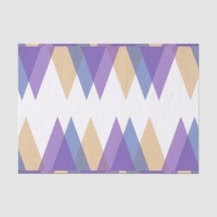 Papel De Seda Triángulos morados, azules y amarillos