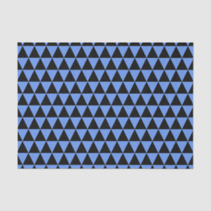 Papel De Seda Triángulos negros y azul aciano