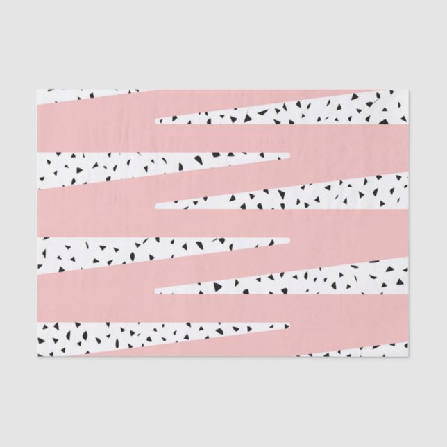 Papel De Seda Triángulos rosados elegantes artísticos del zigzag (Anverso)