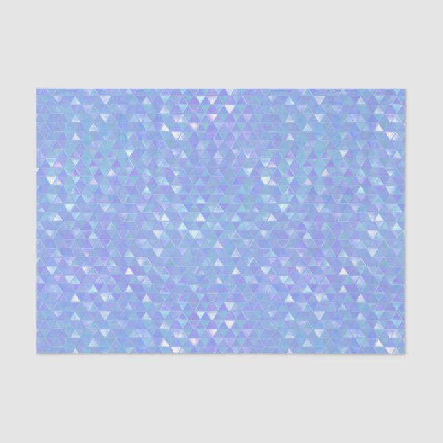 Papel De Seda Trianngulos de moda azul violeta Fiesta geométrica (Anverso)