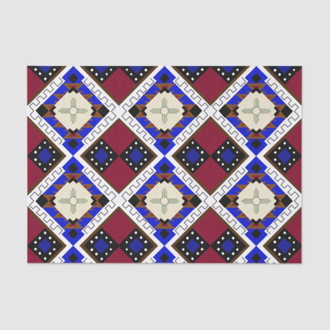 Papel De Seda Tribal, Felicidad, Nativo Estadounidense Zia (Anverso)