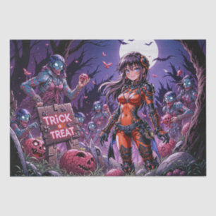 Papel De Seda Trick o Treat Halloween Zombis con el cerebro