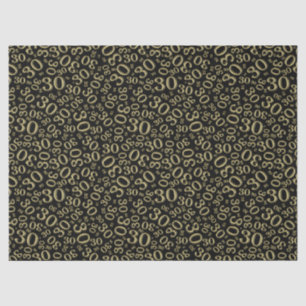 Papel De Seda trigésimo Oro del cumpleaños/modelo negro del