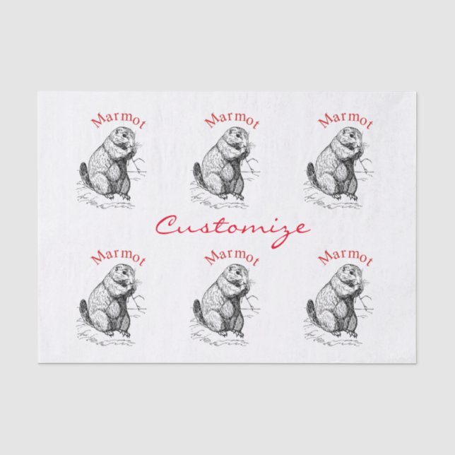 Papel De Seda Trineo de animales de la marmota (Anverso)