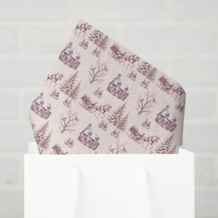 Papel De Seda Trineo de Caballo de Toile de Navidad de Borgoña V