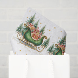 Papel De Seda Trineo de Navidad vintage acuarela