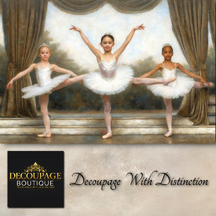 Papel De Seda Trío de bailarinas de escena vintage en decoupage