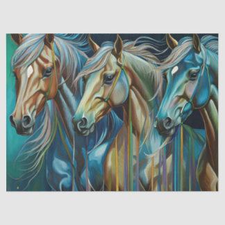 Papel De Seda Trío de caballos