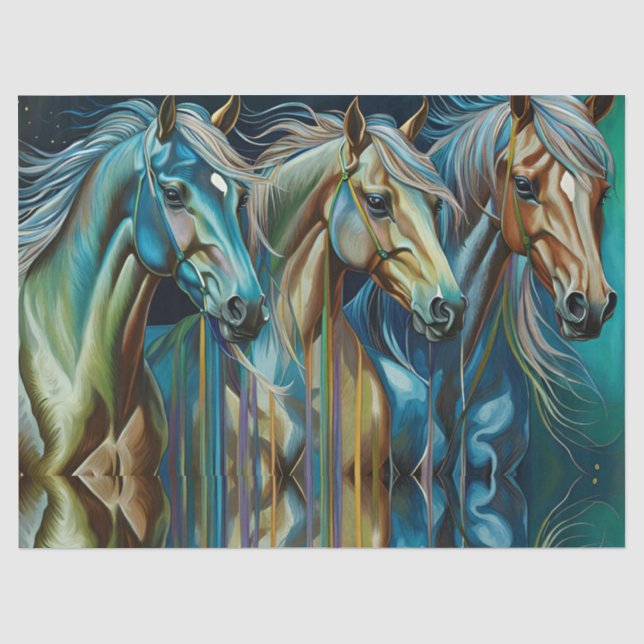 Papel De Seda Trío de caballos (Anverso)