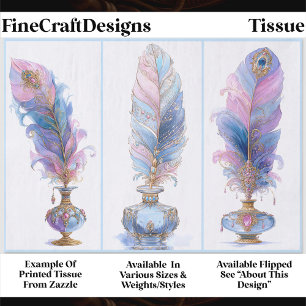 Papel De Seda Trio de pluma y tintero elegantes y ornamentados E