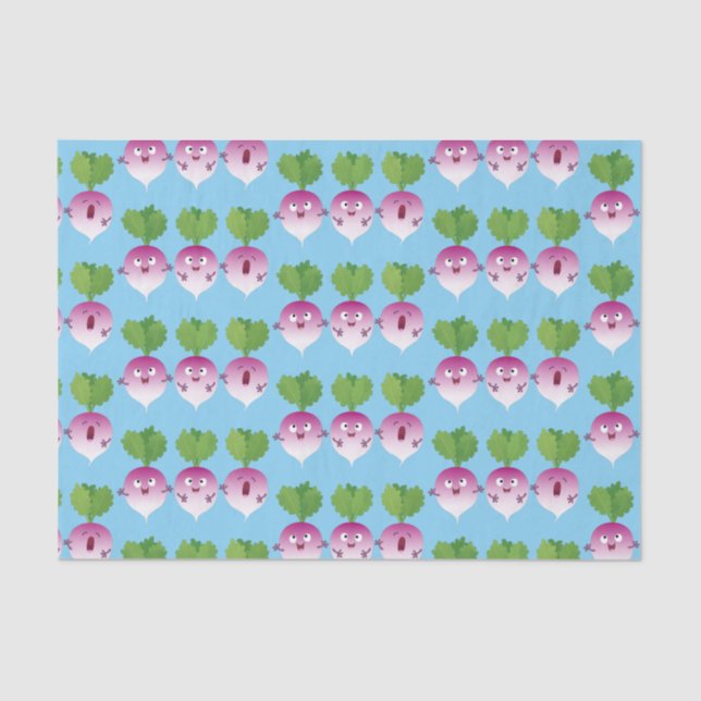 Papel De Seda Trío de verduras de nabo lindo personalizado (Anverso)