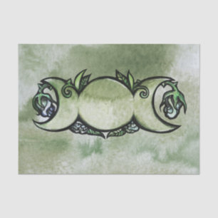 Papel De Seda Triple diosa de la luna Gaia Pintura Bruja verde