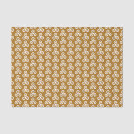 Papel De Seda Triple espiral celta blanca trisquela en oro mate