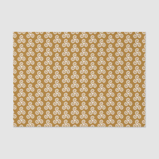 Papel De Seda Triple espiral celta blanca trisquela en oro mate
