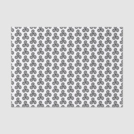 Papel De Seda Triple Espiral Celta Triple Triskele en Blanco