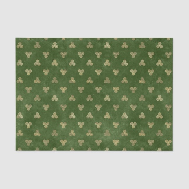 Papel De Seda Triple espiral de oro verde celta (Anverso)