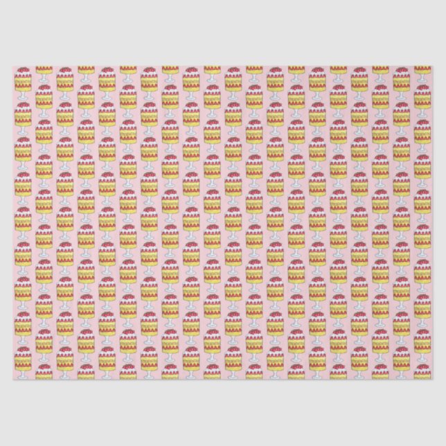 Papel De Seda Triple inglesa Fruit Custard Postre comida británi (Anverso)