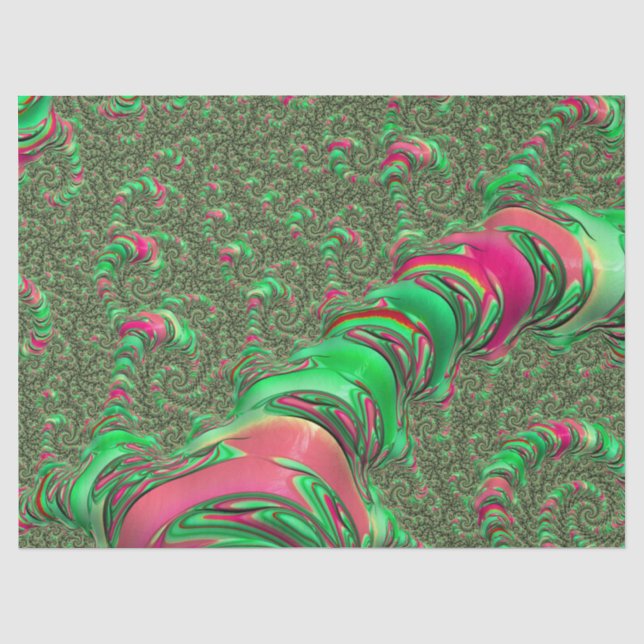 Papel De Seda Trippy Funky Psychedely Groovy Spiral Arte Fractal (Anverso)