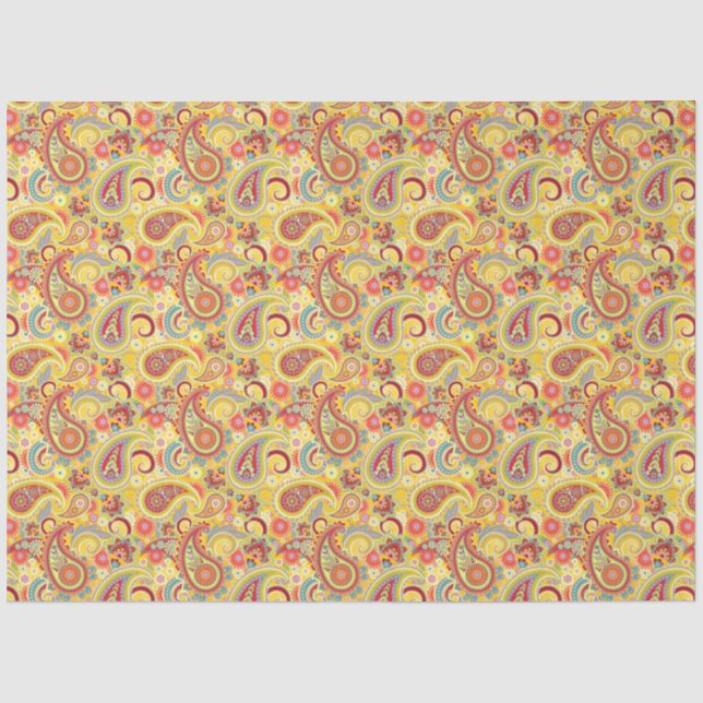 Papel De Seda Trippy Hippy Retro Paisley (Anverso)